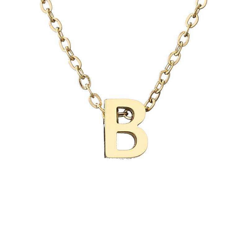 New Stainless Steel Gold-plated Clavicle Necklace Letter Pendant Jewelry