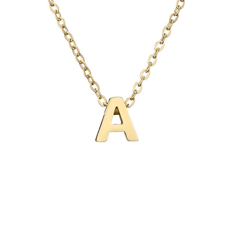 New Stainless Steel Gold-plated Clavicle Necklace Letter Pendant Jewelry