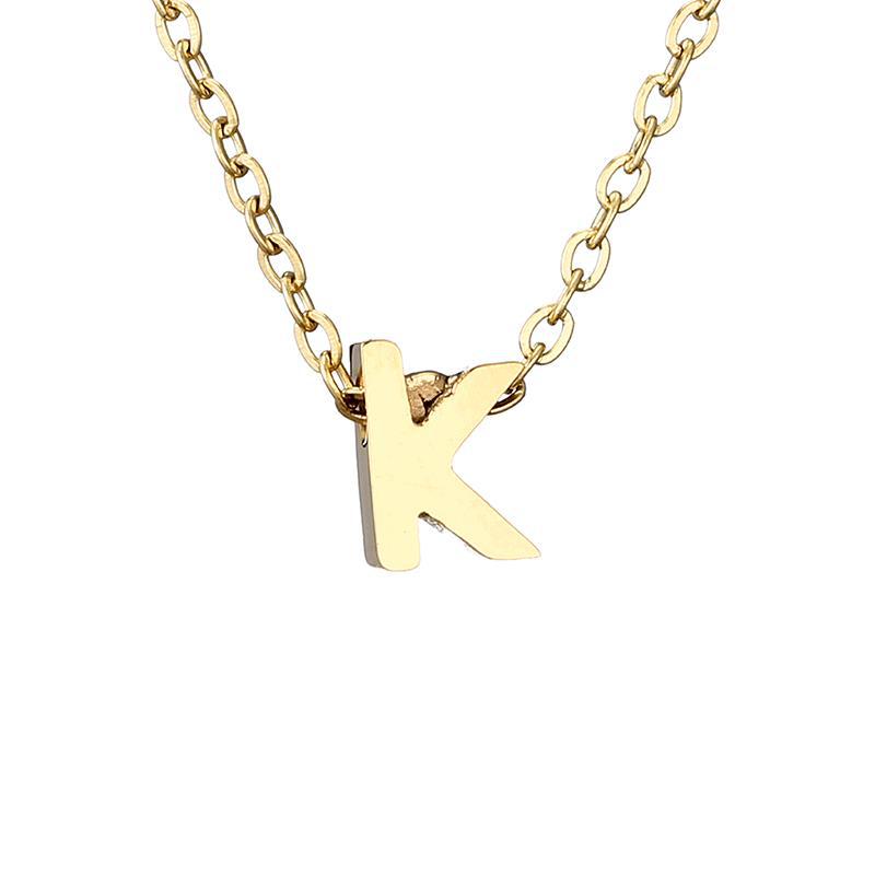 New Stainless Steel Gold-plated Clavicle Necklace Letter Pendant Jewelry