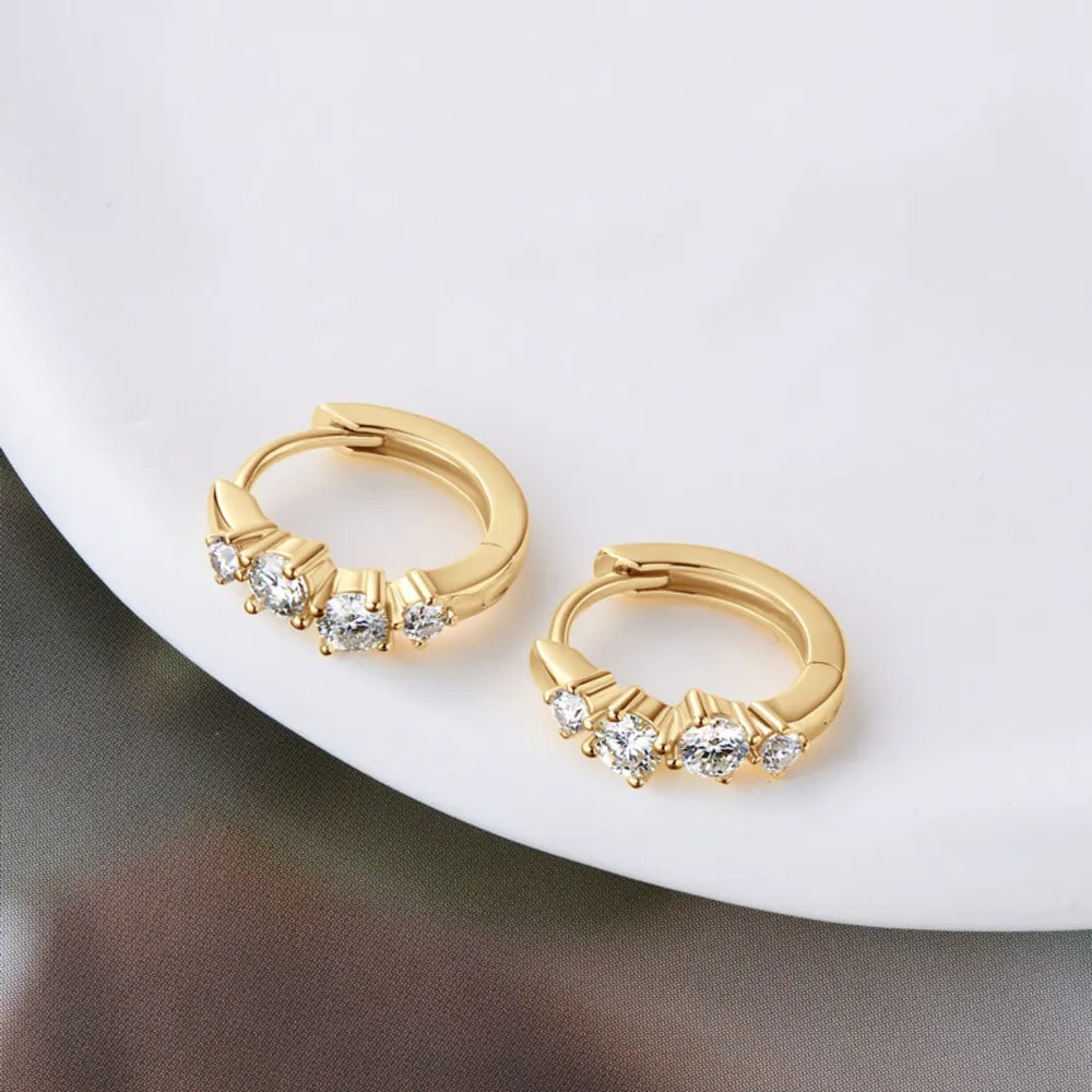 Silver Moissanite Huggie Earrings