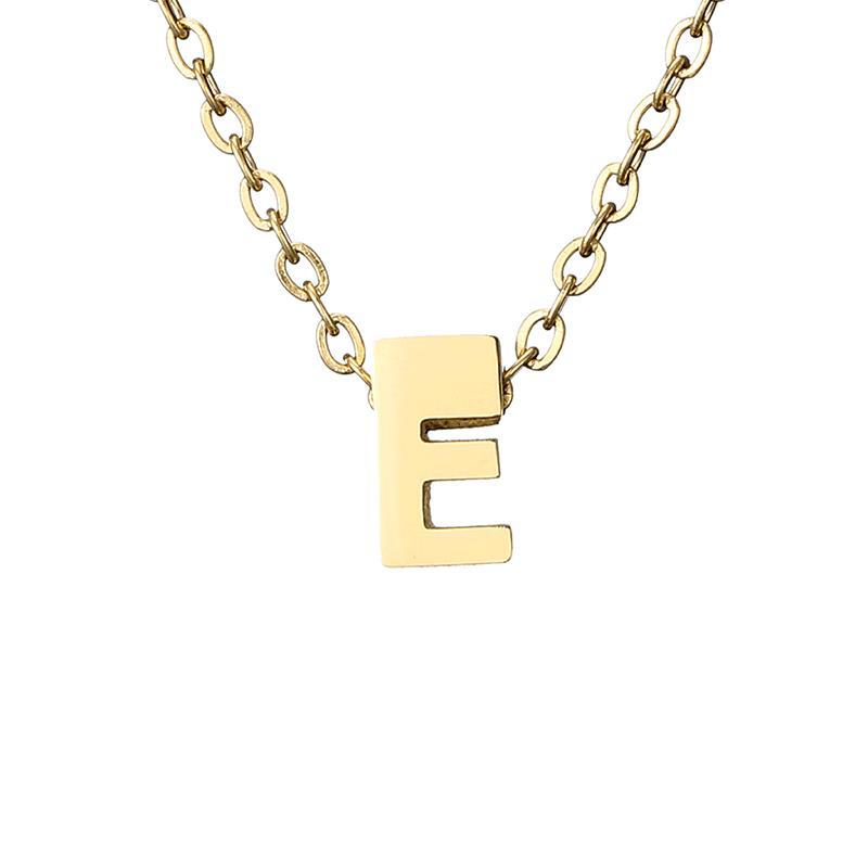 New Stainless Steel Gold-plated Clavicle Necklace Letter Pendant Jewelry