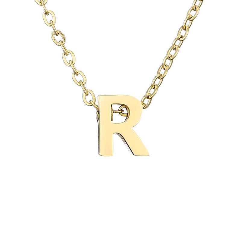 New Stainless Steel Gold-plated Clavicle Necklace Letter Pendant Jewelry