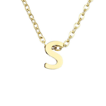 New Stainless Steel Gold-plated Clavicle Necklace Letter Pendant Jewelry