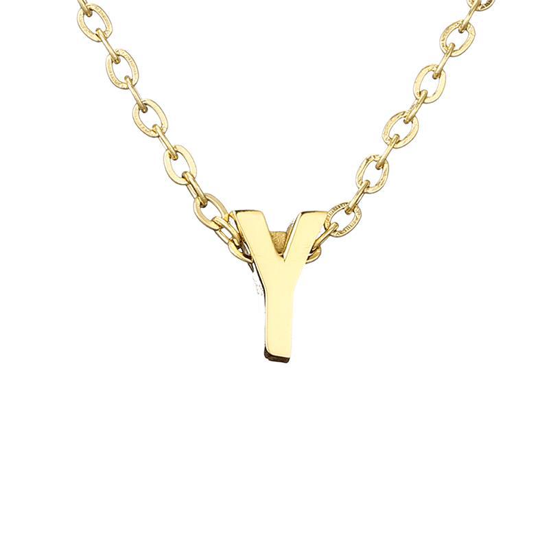 New Stainless Steel Gold-plated Clavicle Necklace Letter Pendant Jewelry