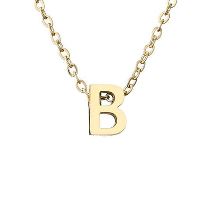 New Stainless Steel Gold-plated Clavicle Necklace Letter Pendant Jewelry
