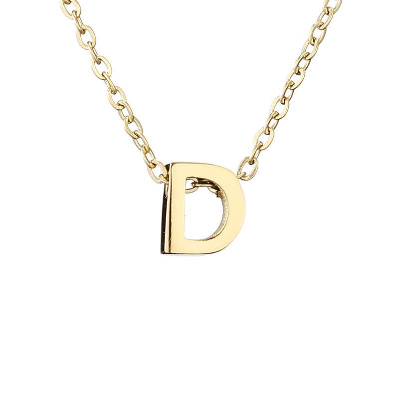 New Stainless Steel Gold-plated Clavicle Necklace Letter Pendant Jewelry