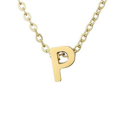 New Stainless Steel Gold-plated Clavicle Necklace Letter Pendant Jewelry