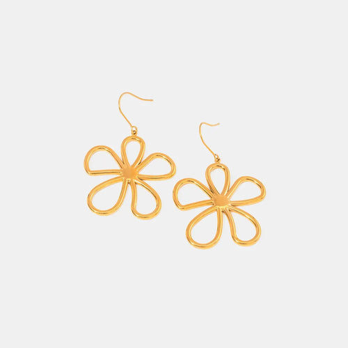 Simple and elegant stainless steel line flower earrings and earrings accessories