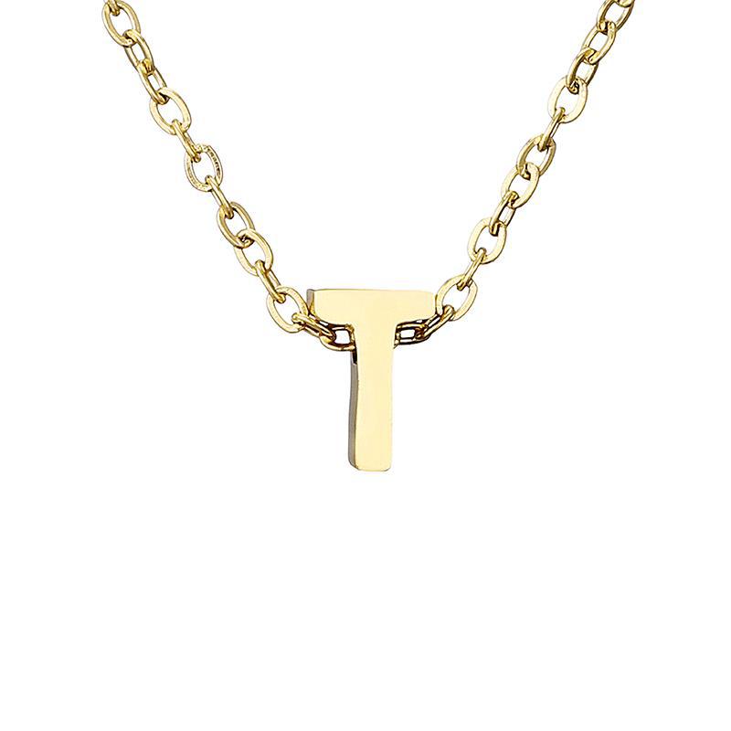 New Stainless Steel Gold-plated Clavicle Necklace Letter Pendant Jewelry