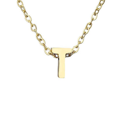 New Stainless Steel Gold-plated Clavicle Necklace Letter Pendant Jewelry