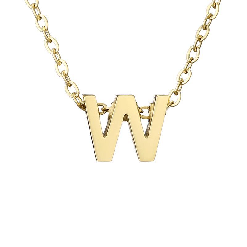 New Stainless Steel Gold-plated Clavicle Necklace Letter Pendant Jewelry
