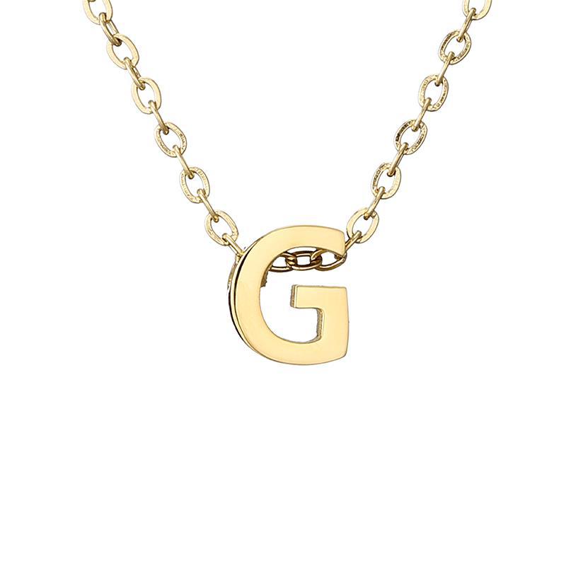 New Stainless Steel Gold-plated Clavicle Necklace Letter Pendant Jewelry