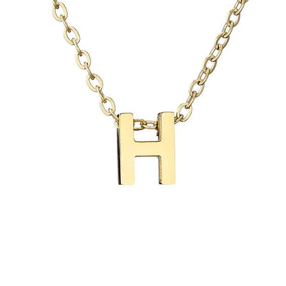New Stainless Steel Gold-plated Clavicle Necklace Letter Pendant Jewelry