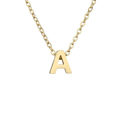 New Stainless Steel Gold-plated Clavicle Necklace Letter Pendant Jewelry