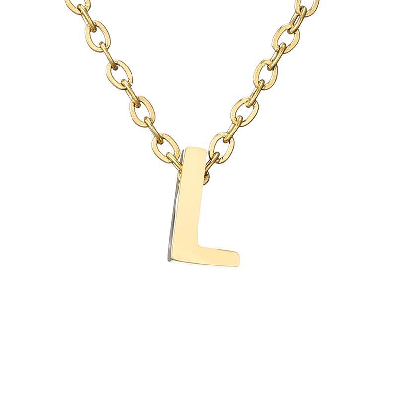 New Stainless Steel Gold-plated Clavicle Necklace Letter Pendant Jewelry