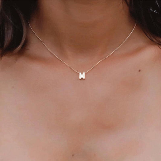 New Stainless Steel Gold-plated Clavicle Necklace Letter Pendant Jewelry