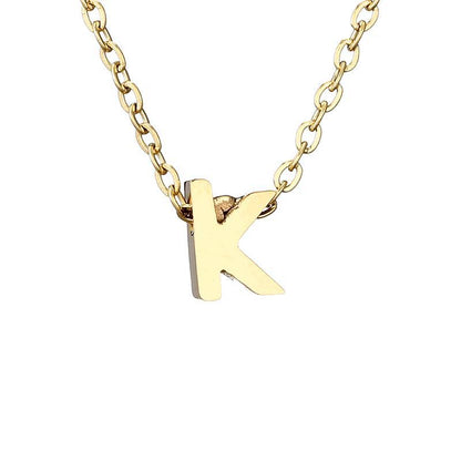 New Stainless Steel Gold-plated Clavicle Necklace Letter Pendant Jewelry