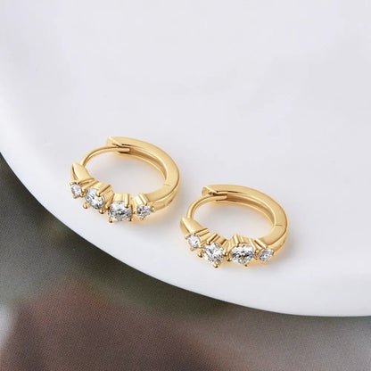 Silver Moissanite Huggie Earrings