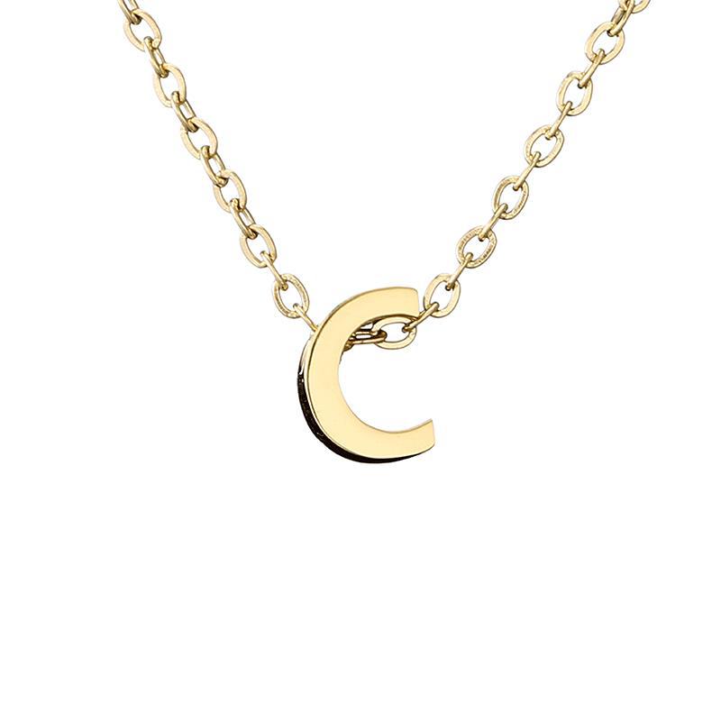 New Stainless Steel Gold-plated Clavicle Necklace Letter Pendant Jewelry