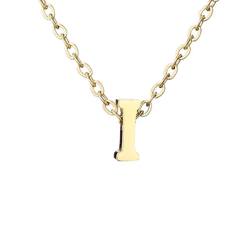 New Stainless Steel Gold-plated Clavicle Necklace Letter Pendant Jewelry