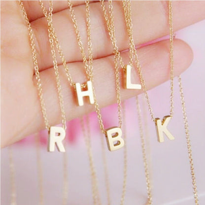New Stainless Steel Gold-plated Clavicle Necklace Letter Pendant Jewelry
